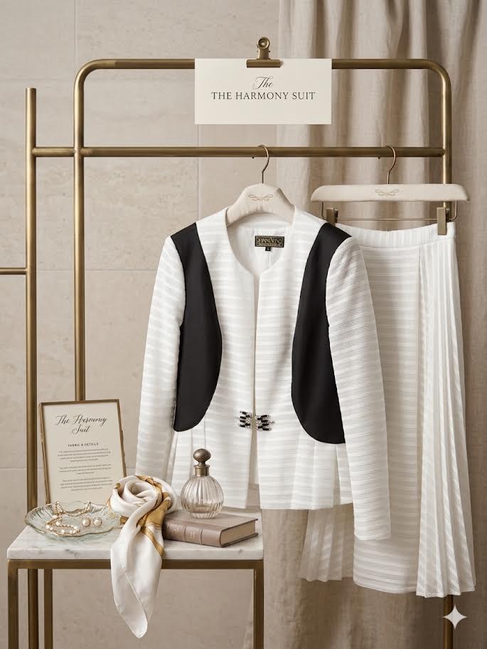 Black and white Danny and Nicole skirt suit from Sis. Snead's collection